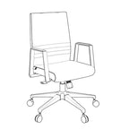 Chaise de bureau ergonomique HomeStock 45 po (114,3 cm) de hauteur réglable, assise en similicuir noir avec support lombaire ajustable