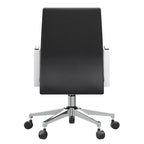 Chaise de bureau ergonomique HomeStock 45 po (114,3 cm) de hauteur réglable, assise en similicuir noir avec support lombaire ajustable