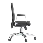 Chaise de bureau ergonomique HomeStock 45 po (114,3 cm) de hauteur réglable, assise en similicuir noir avec support lombaire ajustable