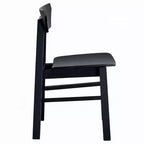 Lot de 4 chaises de salle à manger Royal Hampton, dossier bas incurvé, noir scandinave