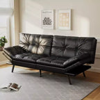 Dyonery 71 Convertible Futon Sofa Bed,Modern Memory Foam Futon Couch with Detachable Cushion,Adjustable Backrest & Armrest