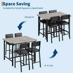 Ensemble de table à manger pour 4, ensemble de table de cuisine 5 pièces, repose-pieds, protection d'angle, table à hauteur de comptoir, 2 tabourets de bar rembourrés, pour la cuisine