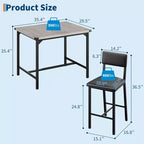 Ensemble de table à manger pour 4, ensemble de table de cuisine 5 pièces, repose-pieds, protection d'angle, table à hauteur de comptoir, 2 tabourets de bar rembourrés, pour la cuisine