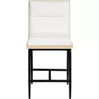 Meridian Furniture, Tabouret de comptoir rembourré en tissu Viceroy, Lot de 2