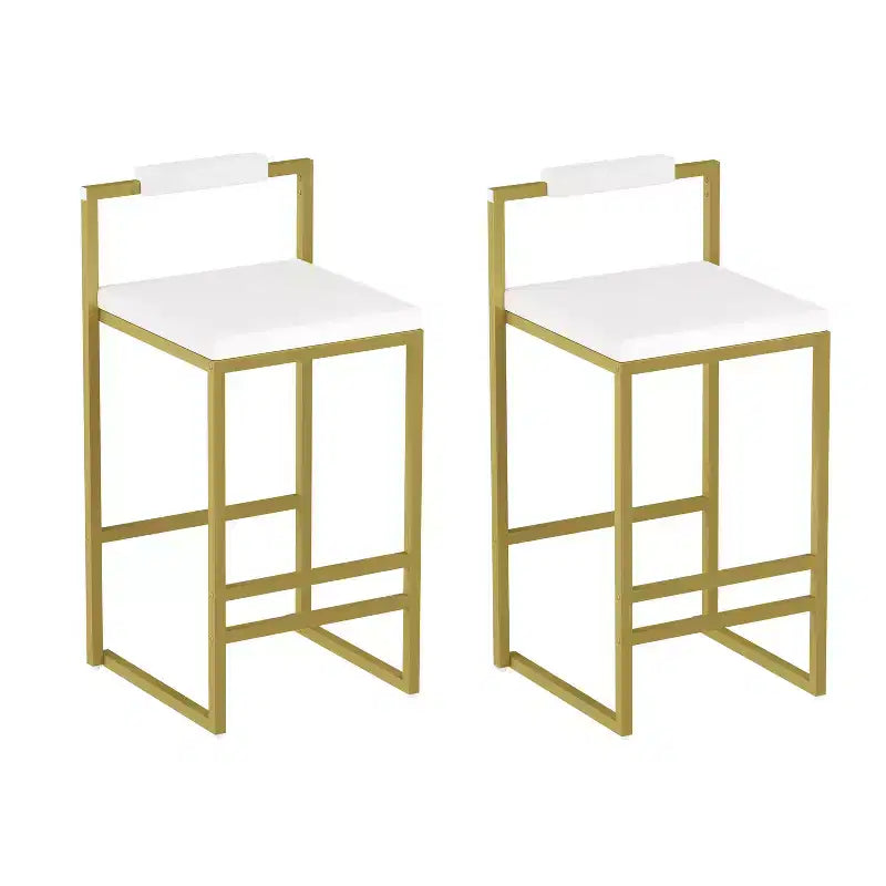 Okak Tabourets de Bar Rembourrés en Velours Lot de 2, Tabourets de Comptoir de Cuisine Modernes avec Assise Carrée pour Îlot de Cuisine, Salle à Manger