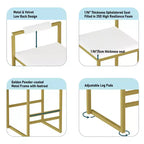 Okak Tabourets de Bar Rembourrés en Velours Lot de 2, Tabourets de Comptoir de Cuisine Modernes avec Assise Carrée pour Îlot de Cuisine, Salle à Manger