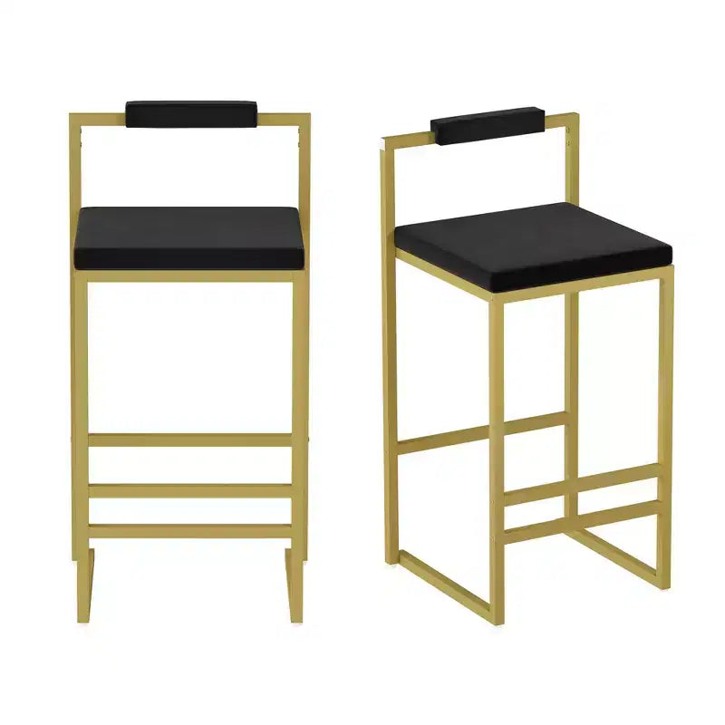 Okak Tabourets de Bar Rembourrés en Velours Lot de 2, Tabourets de Comptoir de Cuisine Modernes avec Assise Carrée pour Îlot de Cuisine, Salle à Manger