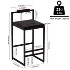 Okak Tabourets de Bar Rembourrés en Velours Lot de 2, Tabourets de Comptoir de Cuisine Modernes avec Assise Carrée pour Îlot de Cuisine, Salle à Manger