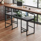 Okak Tabourets de Bar Rembourrés en Velours Lot de 2, Tabourets de Comptoir de Cuisine Modernes avec Assise Carrée pour Îlot de Cuisine, Salle à Manger