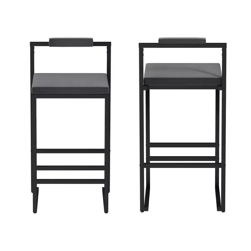 Okak Tabourets de Bar Rembourrés en Velours Lot de 2, Tabourets de Comptoir de Cuisine Modernes avec Assise Carrée pour Îlot de Cuisine, Salle à Manger