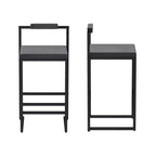 Okak Tabourets de Bar Rembourrés en Velours Lot de 2, Tabourets de Comptoir de Cuisine Modernes avec Assise Carrée pour Îlot de Cuisine, Salle à Manger