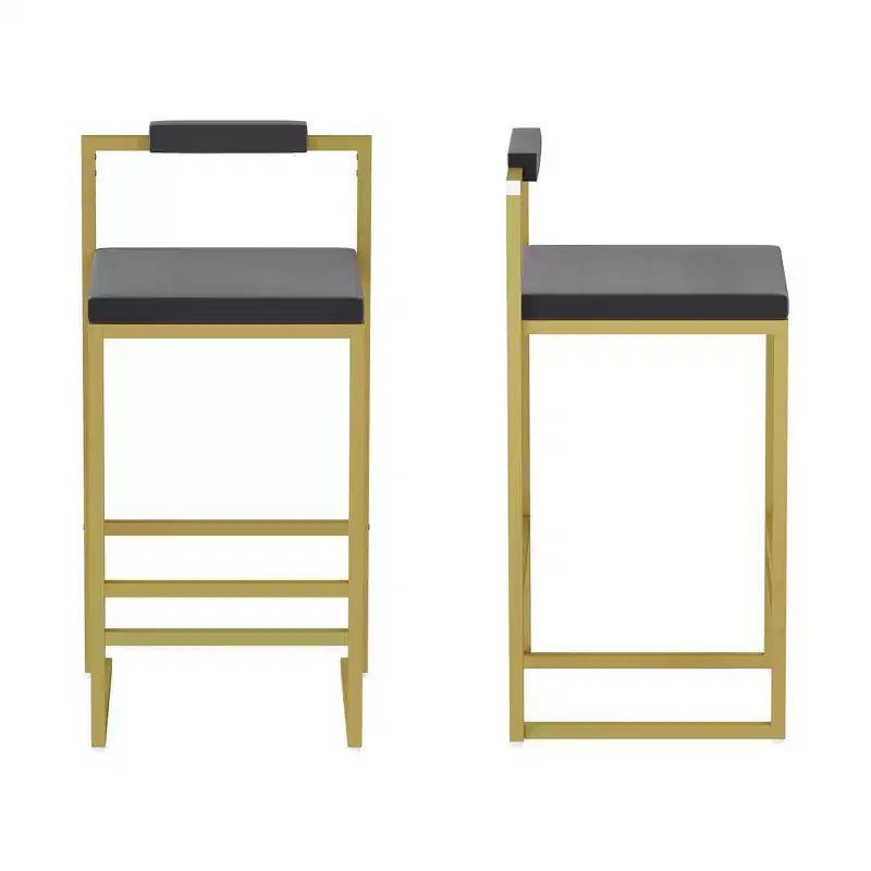 Okak Tabourets de Bar Rembourrés en Velours Lot de 2, Tabourets de Comptoir de Cuisine Modernes avec Assise Carrée pour Îlot de Cuisine, Salle à Manger