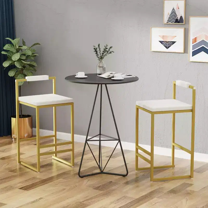 Okak Tabourets de Bar Rembourrés en Velours Lot de 2, Tabourets de Comptoir de Cuisine Modernes avec Assise Carrée pour Îlot de Cuisine, Salle à Manger