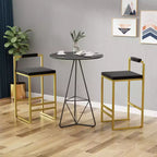 Okak Tabourets de Bar Rembourrés en Velours Lot de 2, Tabourets de Comptoir de Cuisine Modernes avec Assise Carrée pour Îlot de Cuisine, Salle à Manger