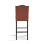 Tabourets de bar Okak modernes minimalistes hauteur comptoir, lot de 2, tabourets de comptoir en similicuir PU avec dossier en bois d'hévéa,