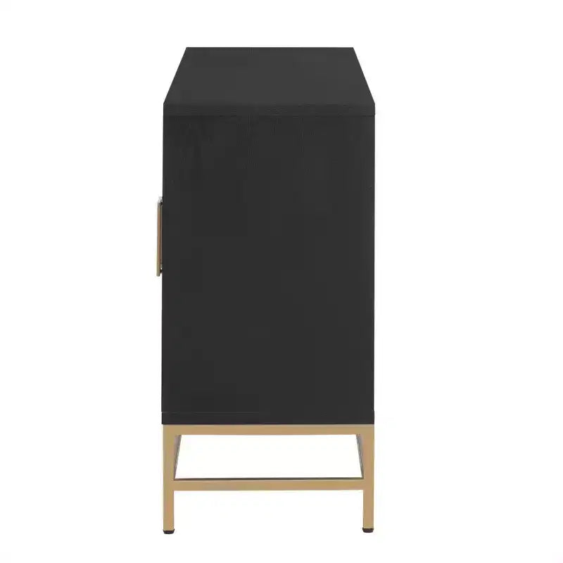 Buffet Whisen de style rétro avec motif symétrique, pieds métalliques stables et dessus de présentation polyvalent