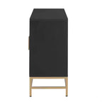 Buffet Whisen de style rétro avec motif symétrique, pieds métalliques stables et dessus de présentation polyvalent