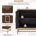 Buffet Whisen de style rétro avec motif symétrique, pieds métalliques stables et dessus de présentation polyvalent