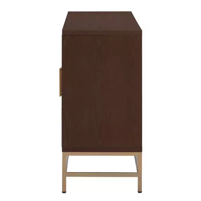 Buffet Whisen de style rétro avec motif symétrique, pieds métalliques stables et dessus de présentation polyvalent