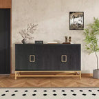 Buffet Whisen de style rétro avec motif symétrique, pieds métalliques stables et dessus de présentation polyvalent