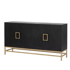 Buffet Whisen de style rétro avec motif symétrique, pieds métalliques stables et dessus de présentation polyvalent