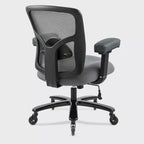 Chaise de bureau grande taille (400 lb) en maille : siège large, support lombaire, dossier haut, pivotante, pour personnes fortes