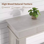 Console GustoWave de 54 pouces avec 2 tiroirs et étagère inférieure, table d'appoint moderne à 2 niveaux