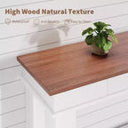 Console GustoWave de 54 pouces avec 2 tiroirs et étagère inférieure, table d'appoint moderne à 2 niveaux
