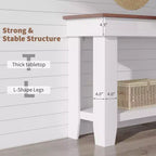 Console GustoWave de 54 pouces avec 2 tiroirs et étagère inférieure, table d'appoint moderne à 2 niveaux