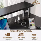 Bureau minimaliste moderne Greenstell en L - avec lumière LED et tablette coulissante pour clavier, espace de rangement ouvert, trois tiroirs de rangement