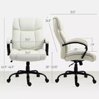 Chaise de bureau de direction avec siège large, chaise de bureau d'ordinateur à hauteur réglable, roulettes pivotantes