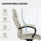 Chaise de bureau de direction avec siège large, chaise de bureau d'ordinateur à hauteur réglable, roulettes pivotantes