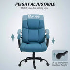 Chaise de bureau de direction avec siège large, chaise de bureau d'ordinateur à hauteur réglable, roulettes pivotantes