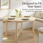Table de salle à manger ronde en bois massif de 119 cm de Best Choice Products, table de ferme moderne pour 4 personnes, peu encombrante, montage facile