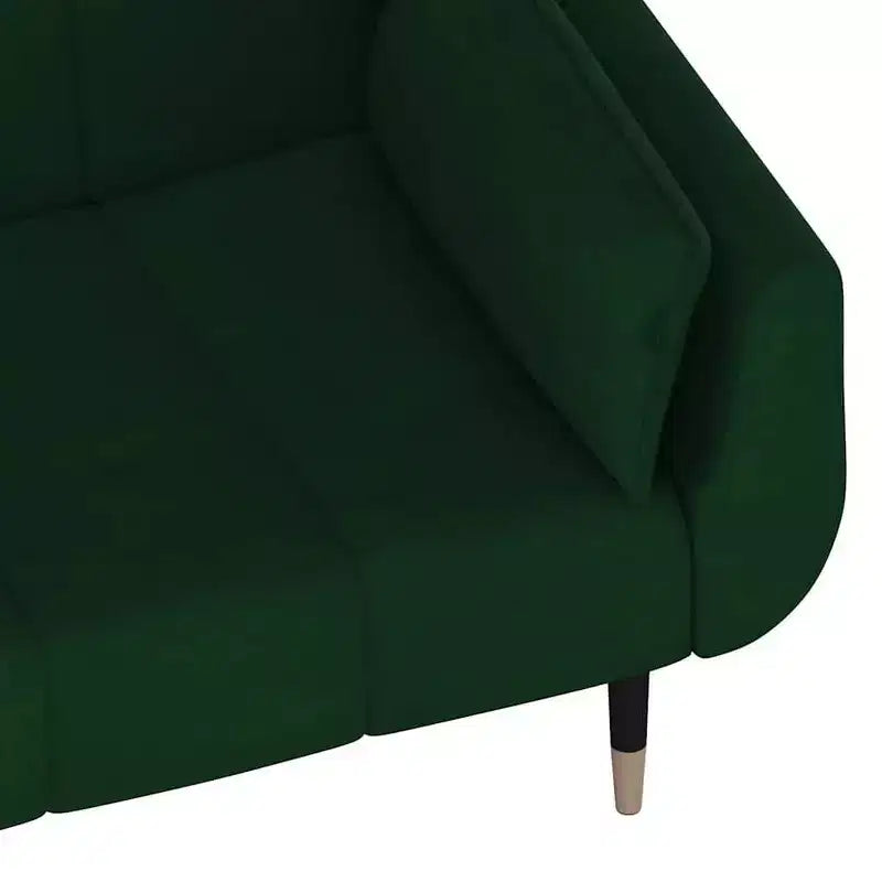 vidaXL Canapé-lit 2 places avec deux oreillers Velours vert foncé