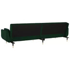 vidaXL Canapé-lit 2 places avec deux oreillers Velours vert foncé