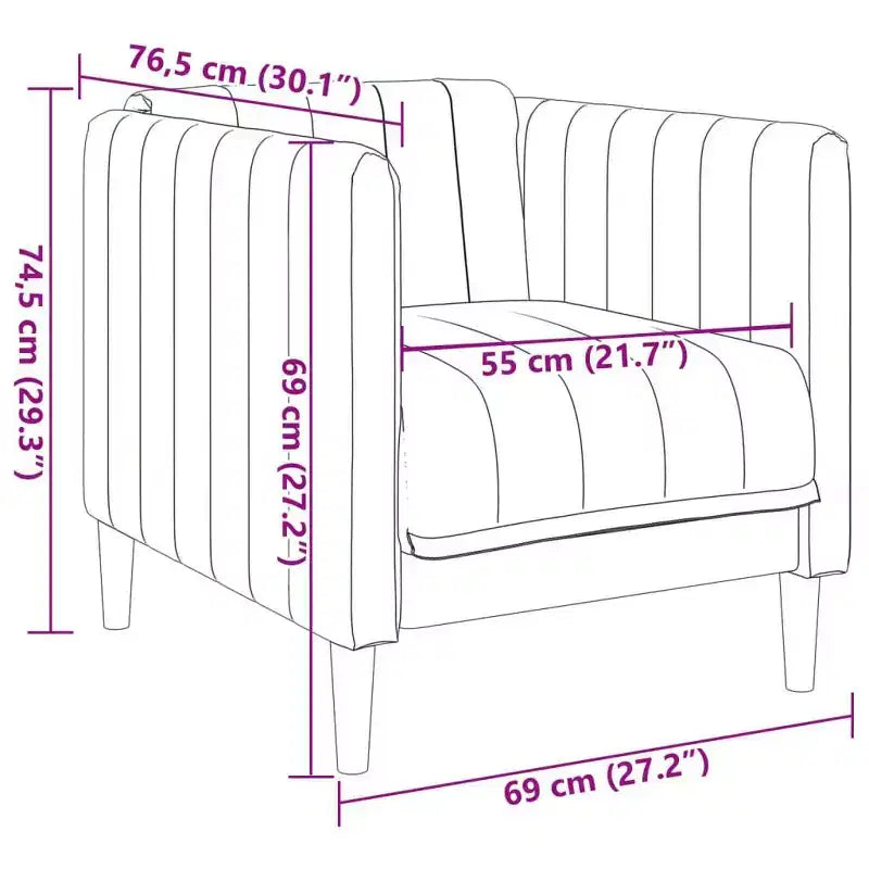 vidaXL Fauteuil canapé en similicuir suédé marron