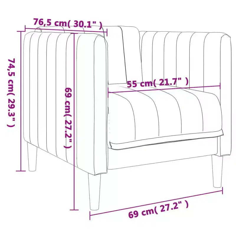 vidaXL Fauteuil canapé en similicuir suédé marron