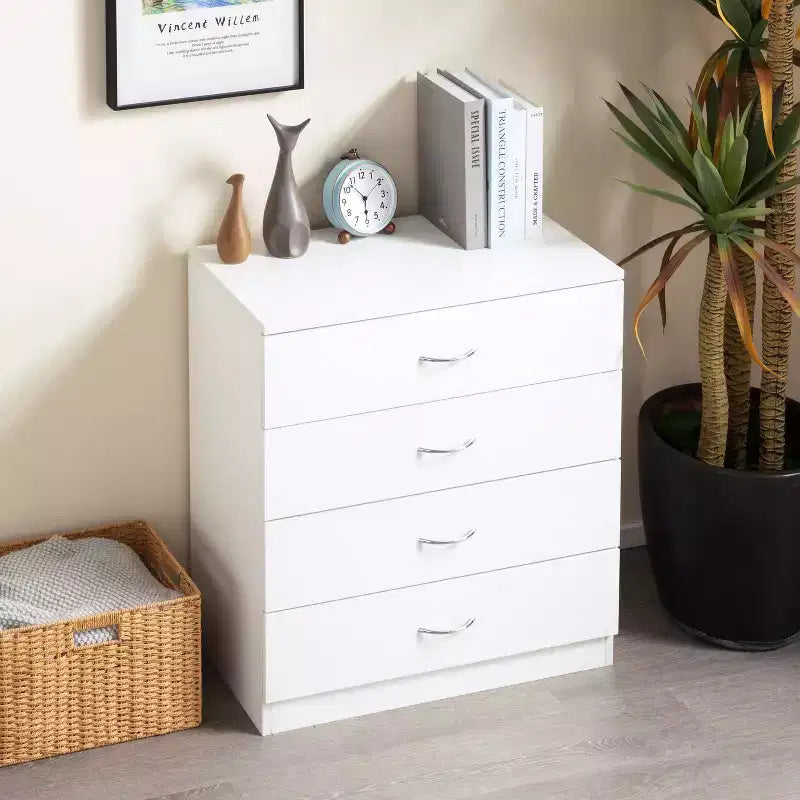 MAYEERTY Commode 4 tiroirs Lignes épurées Gain de place pour entrée Chambre
