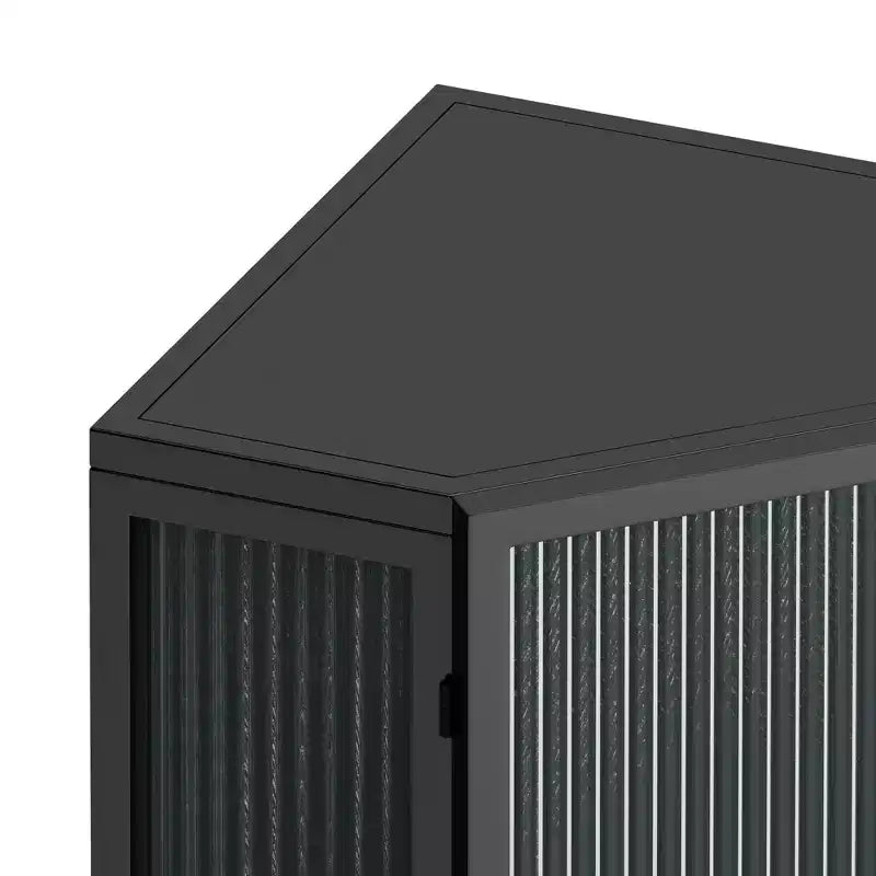 Meuble de rangement pour salle de bain Okak, armoire de coin au sol moderne avec porte en verre trempé et 2/3 étagères pour salon, bureau à domicile