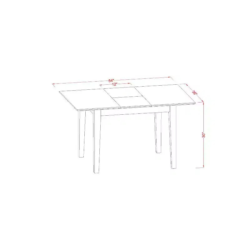 HomeStock Ensemble de salle à manger 5 pièces en bois massif finition acajou – 4 places