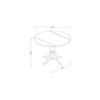 Ensemble de salle à manger nordique pour 2 - Table ronde à pied central moderne et chaises en tissu de lin - Bleu minéral et noir
