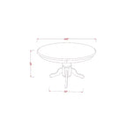 Ensemble table à manger ronde pour 4 – Table de cuisine avec chaises – Ensemble de salle à manger en bois massif