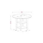 Ensemble de salle à manger HomeStock 5 pièces en bois massif finition blanc lin avec plateau rond et rallonges – 4 places