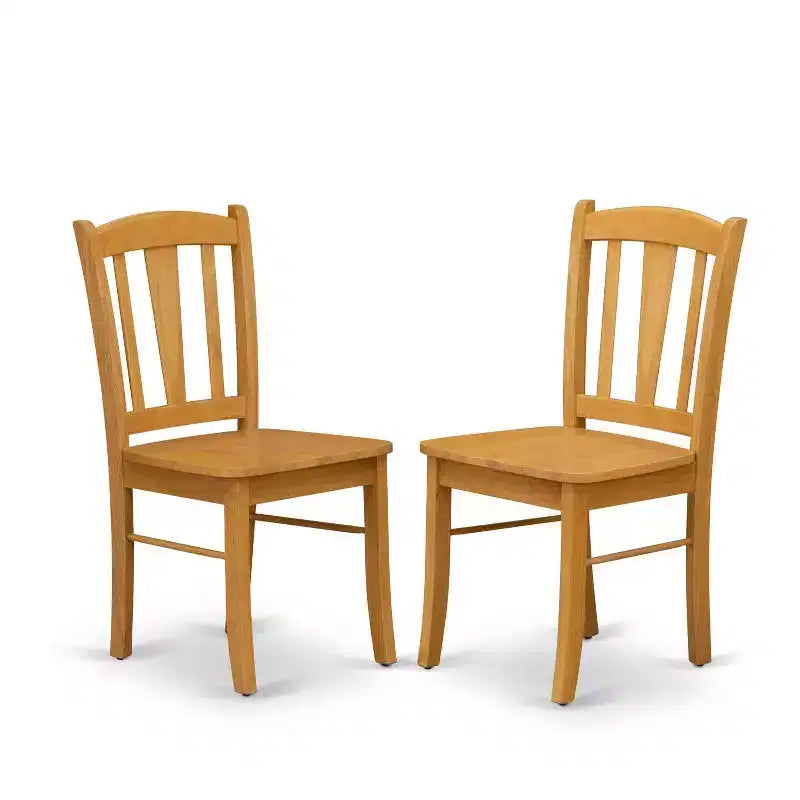 Ensemble de salle à manger 3 pièces HomeStock avec plateau en bois massif fini chêne brun naturel et table à rabats