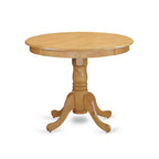HomeStock 3-Piece Round Natural Oak Finish Solid Wood Top Dining Table with 2 Chairs