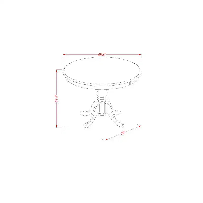 Table à manger HomeStock 3 pièces à plateau rond en bois massif au fini chêne naturel avec 2 chaises