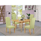 HomeStock Ensemble de salle à manger 5 pièces en bois massif finition chêne naturel avec plateau à rabats - 4 places