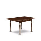 5-Piece Mahogany Finish Solid Wood Top - Rectangular Upholstered Dining Room Set - Seats 4