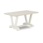 Table à manger HomeStock 7 pièces en bois massif finition chêne naturel avec 6 chaises